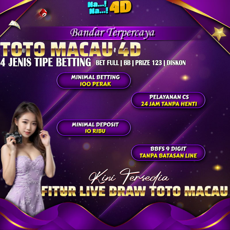 NANA4D merupakan salah satu platform terbaik penyedia permainan togel toto macau 4D.Hal ini karena NANA4D mememiliki reputasi yang sangat baik.